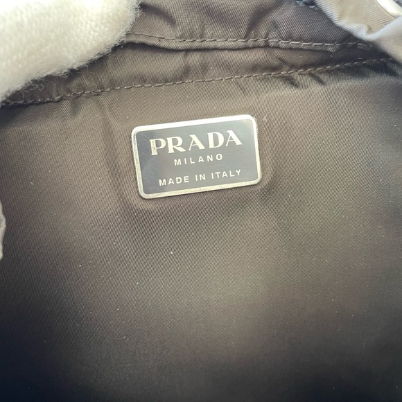 PRADA DOUBLE BUCKLE SMALL BACKPACK TESSUTO BLACK/DARK GREEN - Picture 11 of 12